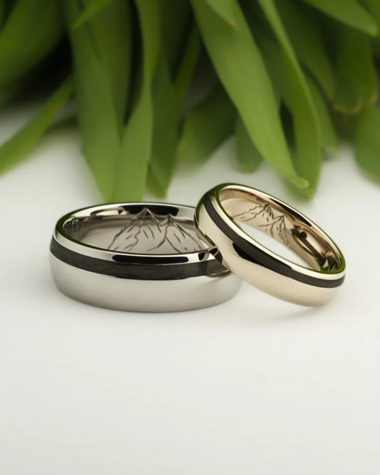 laulības gredzeni ar karbonu