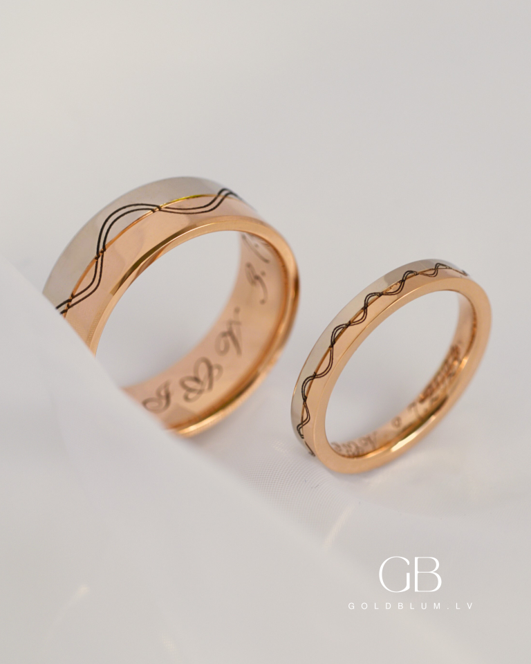 Laulību gredzeni divas krāsas