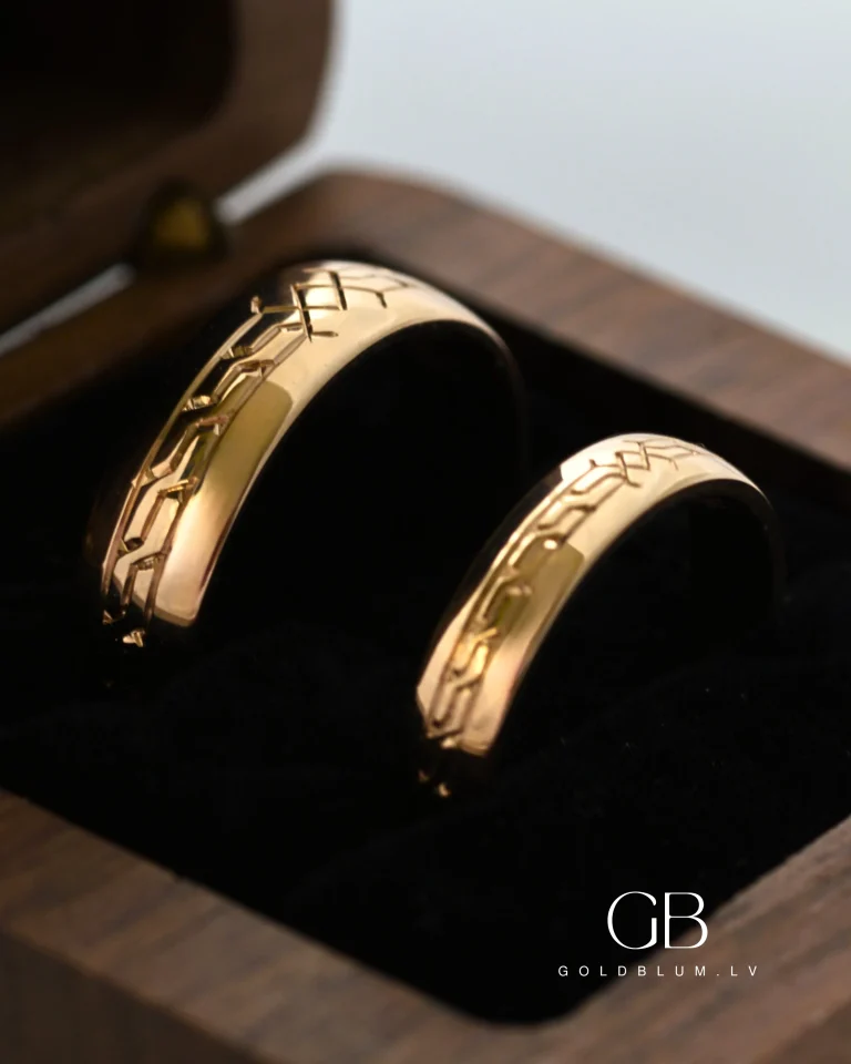 zelta laulības gredzeni ar gravējumu laulības gredzeni (2)