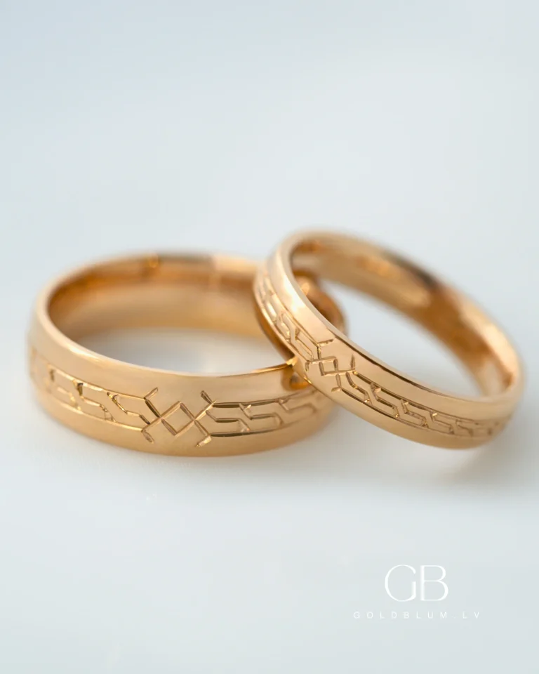 zelta laulības gredzeni ar gravējumu laulības gredzeni (2)