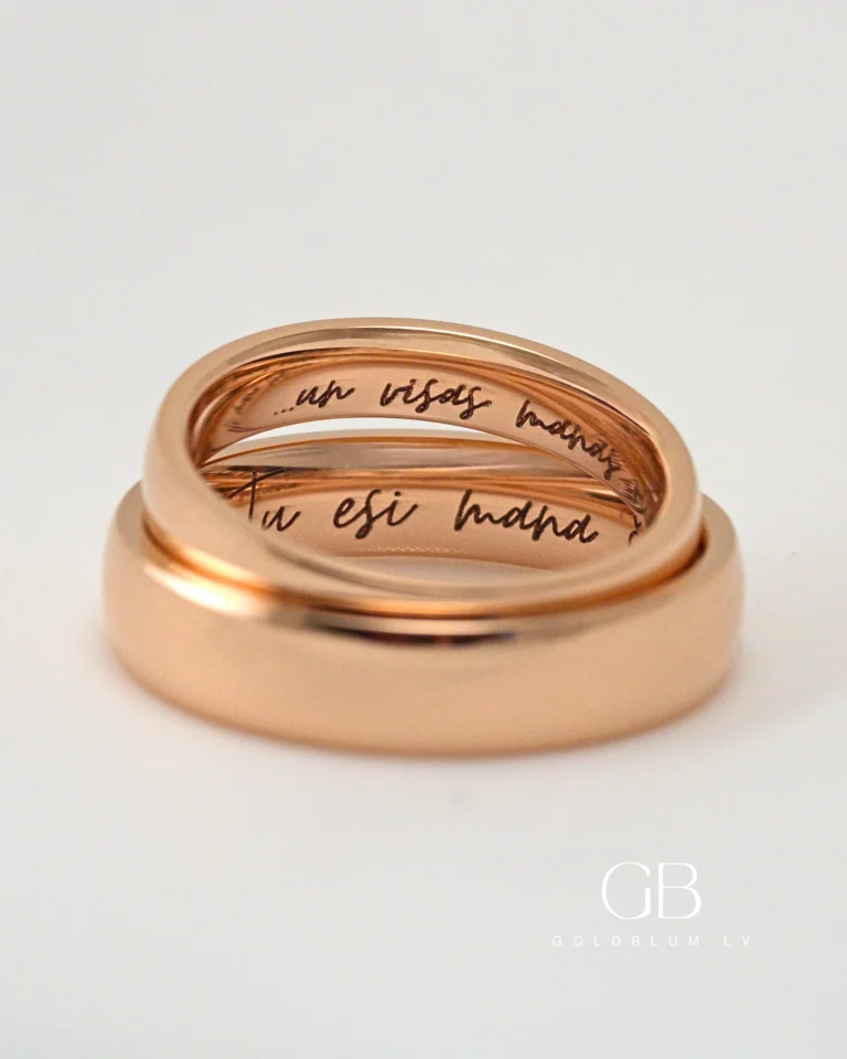 Zelta laulības gredzeni ar gravējumu