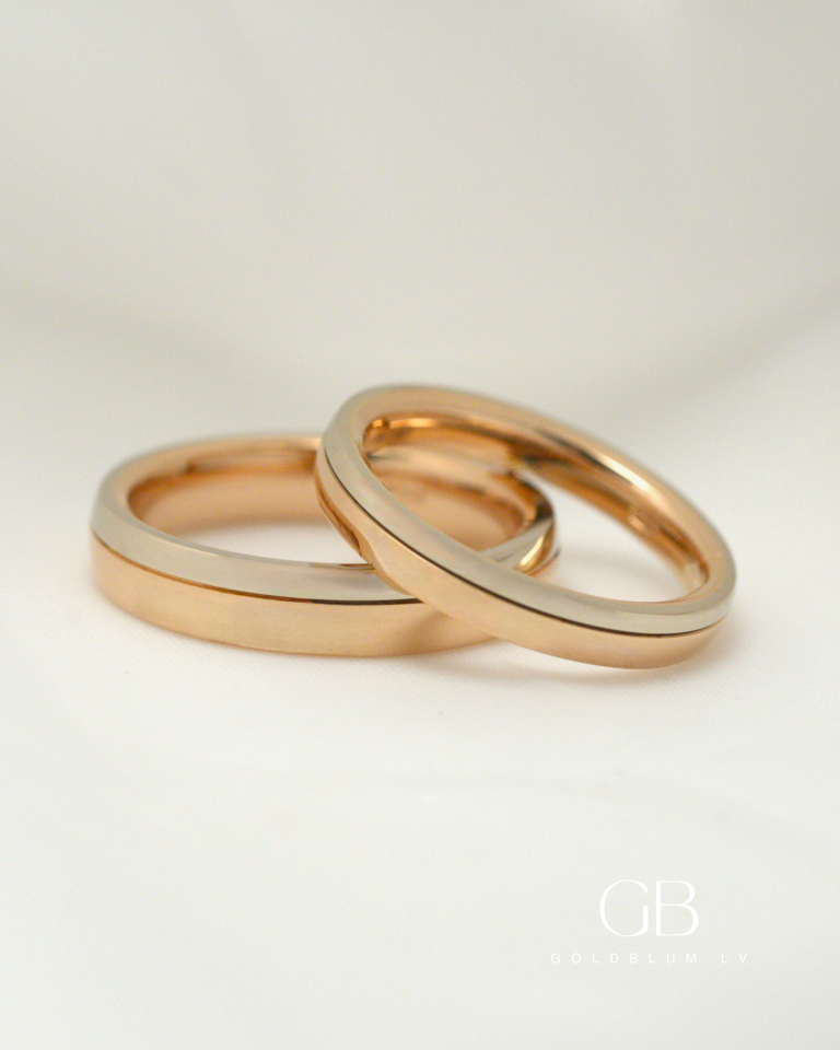 Laulību gredzeni divas krāsas