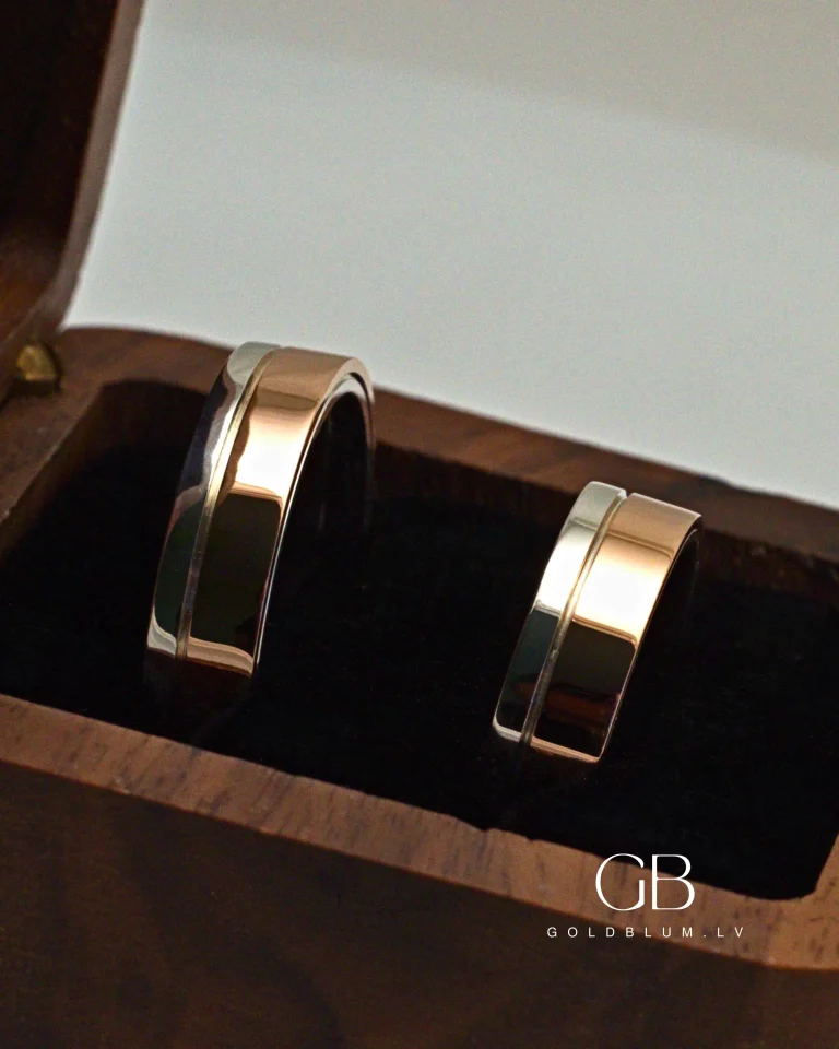 Laulību gredzeni divas krāsas