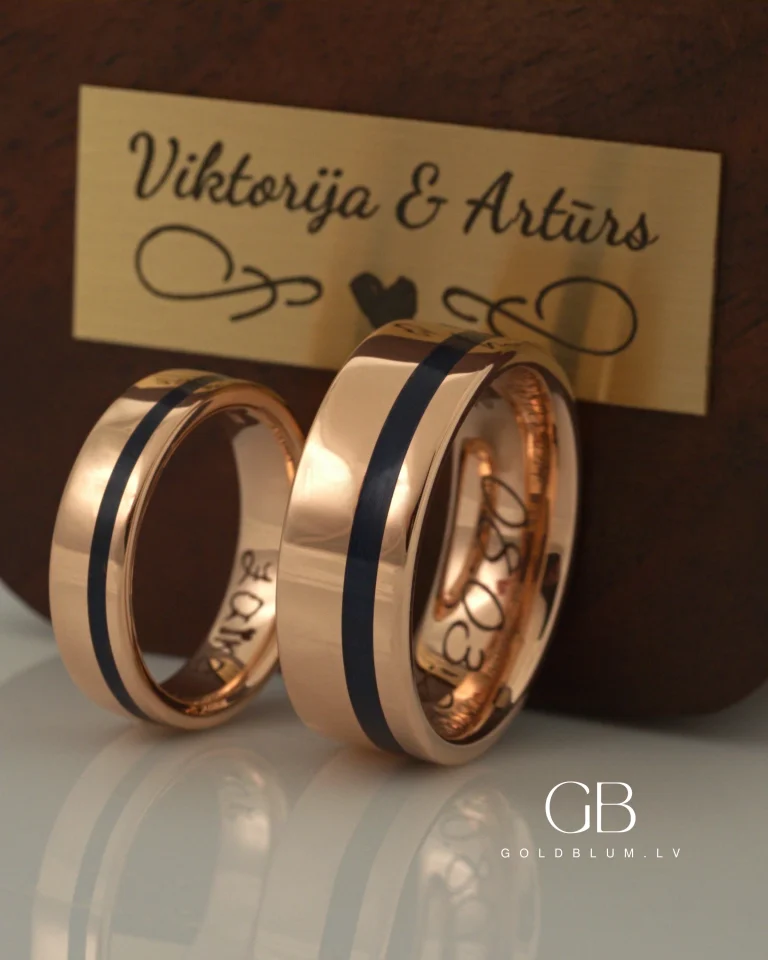 Laulības gredzeni ar karbonu