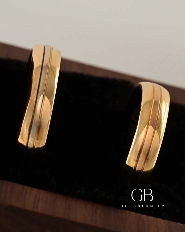 Laulību gredzeni divas krāsas