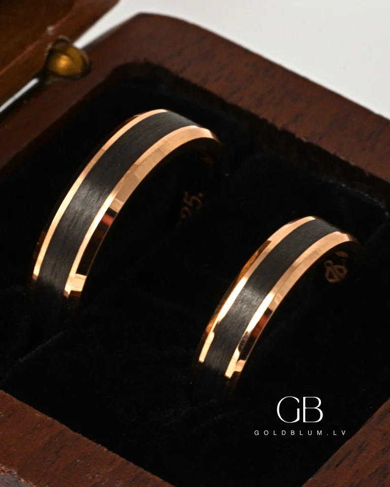 Laulības gredzeni ar karbonu